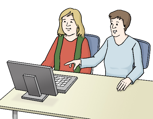 zwei Leute vor dem PC (Onlinebeteiligung)